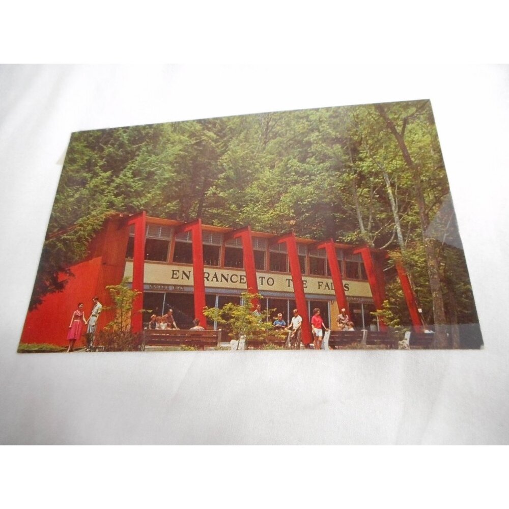 Vtg Postcard unposted Winona Five Falls Entrace Gift shop Poconos Bushkill PA
